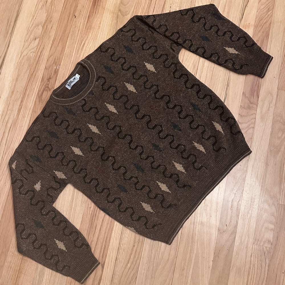 *Rare* Vintage Lavane New York Brown Geometric Crewneck Sweater